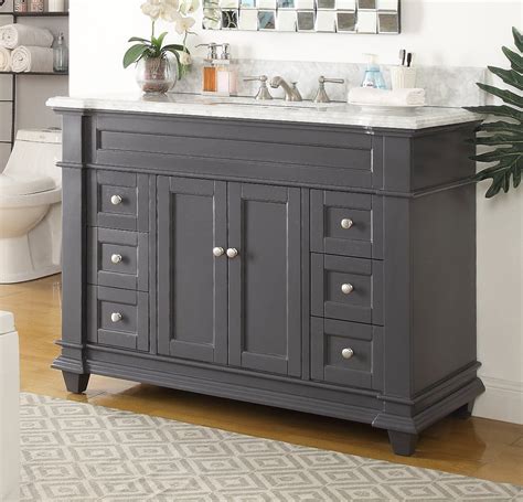 Bathrooms can be calm and relaxing, even on weekday mornings. 48 inch Shaker Deep Gray Single Sink bathroom Vanity ...
