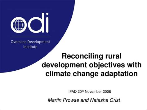 Adaptation & climate change presented by: PPT - Reconciling rural development objectives with ...