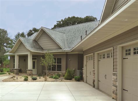 two garages are shown in front of the house