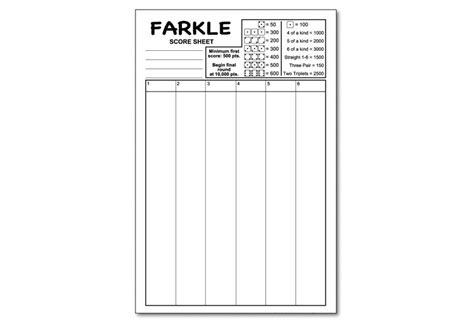 Items Similar To Farkle Score Pad 55 X 85 With 50 Sheets Black On Etsy