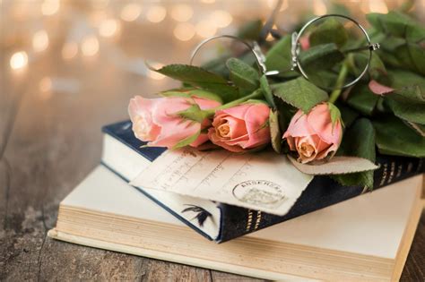 Pink Rose Flowers And Book · Free Stock Photo