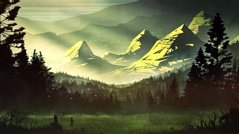 Shiny Mountains 1920x1080 In 2021 Landscape Digital Painting