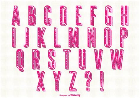 Retro Grunge Style Alphabet Set Welovesolo
