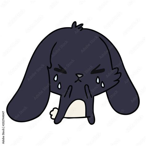 Cartoon Of Cute Kawaii Sad Bunny Stock Vector Adobe Stock