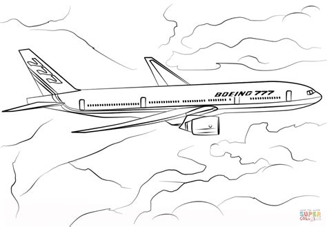 Free coloring sheets to print and download. Kolorowanka Boeing 777-200 | Kolorowanki dla dzieci do druku