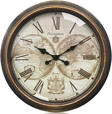 Amazon Com Westzytturm Large Wall Clock Decorative Inch Gold