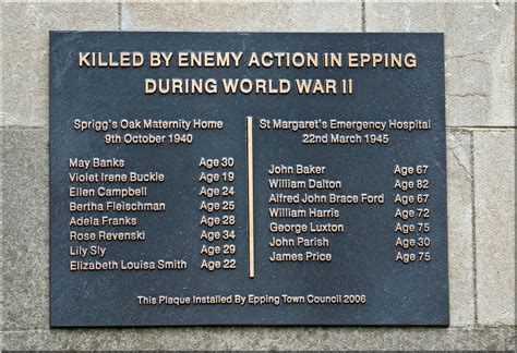 Epping Ww2 Civilian Casualties Memorial May Banks Regiment Flickr