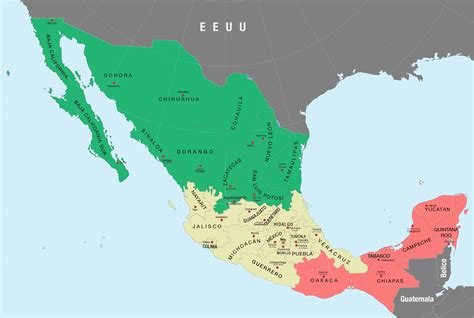 United States And Mexico Map World Map