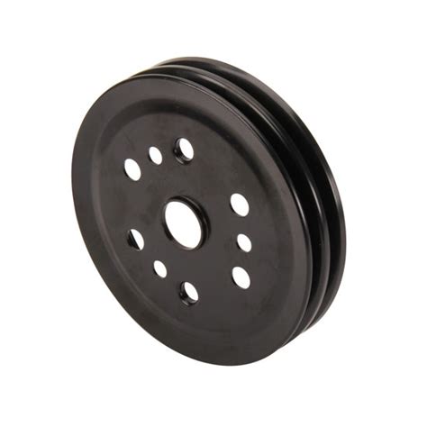 Double Groove Sb Chevy Crank Pulley Black