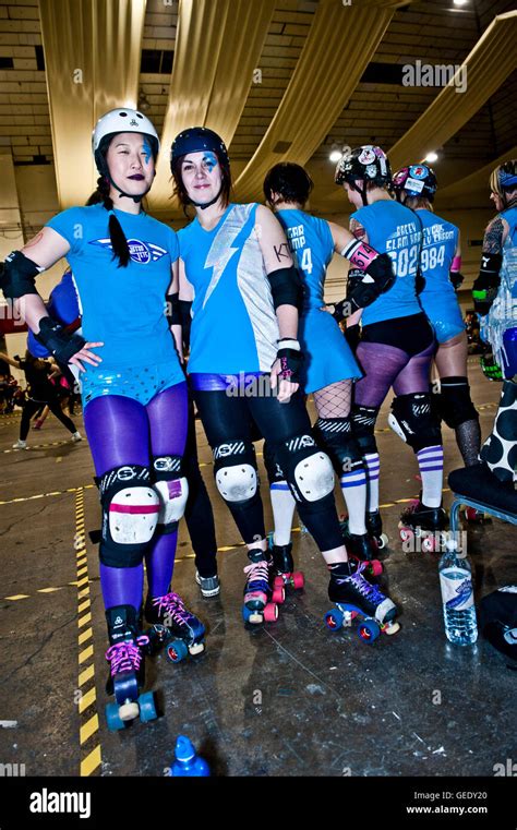 2010s 2012 Extreme Sports Female Girls Group London Roller Girls Roller Derby Roller Skates
