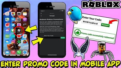How To Enter Promo Codes In Roblox Mobile App Iphone Android Youtube