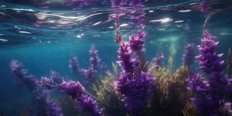 Premium Ai Image Purple Lavender Underwater Ai Generative