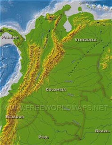 Colombia Physical Map