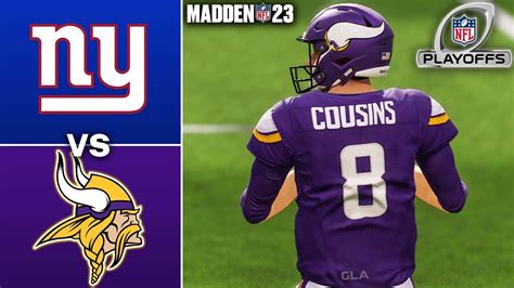 Giants Vs Vikings Nfl Wild Card Playoffs Simulation Madden 23 Gameplay Ps5 Youtube