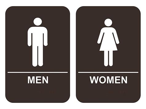 Men And Womens Bathroom Sign Set Ada Compliant Tactile Braille