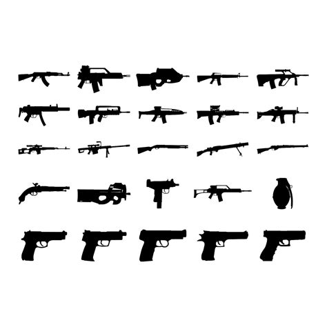 Army Weapons Gun Svg Rifle Pistol Grenade Machine Gun Svg Png Etsy