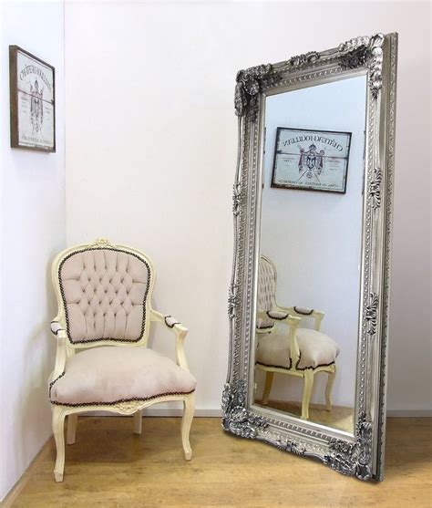 This rectangular slanted full length mirror can give your home the. Louis Xtra-Large Full Length Shabby Chic Vintage Leaner ...