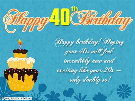 40th Birthday Wishes, Messages and Card Wordings | 40th birthday wishes, Happy 40th birthday ...