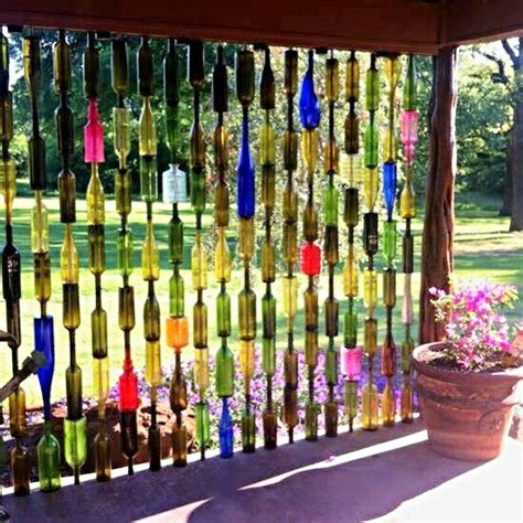 Glass Bottles As A Wall Wine Bottle Fence Bottle Wall Diy Wine