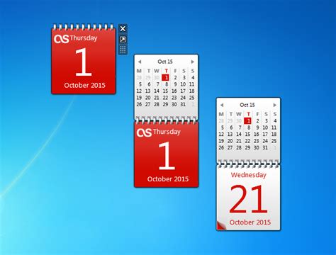 Red Calendar Gadget Windows Desktop Gadget