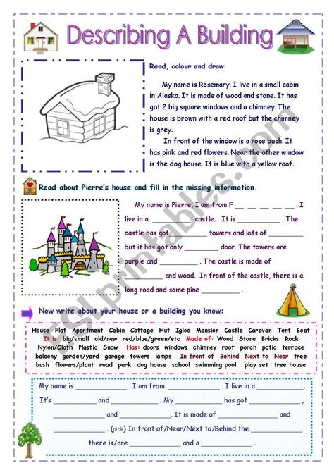 Describing A Building For Young Learners Esl Worksheet By Zora