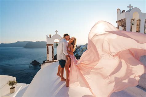 Amazing Flying Dress Photo Shoots In Santorini Greece 202425