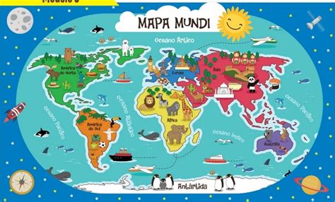 Mapa Mundi Criança Mapa Região