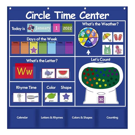 Buy Auchq Circle Time Learning Center Pocket Chart, Heavy-Duty Kids for