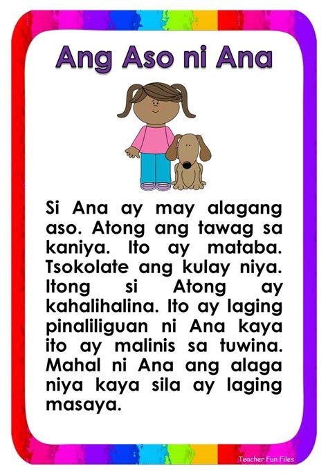 Tagalog Reading Passages 7 Teacher Fun Files Tagalog Reading Passages