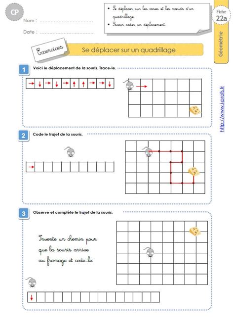 CP:Exercices déplacement sur quadrillage en GEOMETRIE-MESURES ET