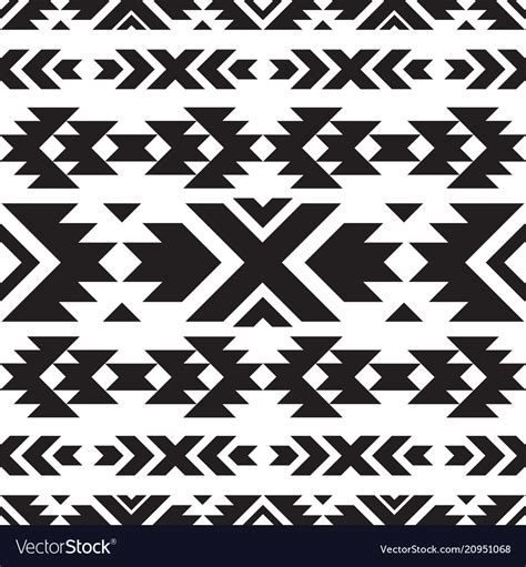 Seamless Tribal Black And White Pattern Royalty Free Vector