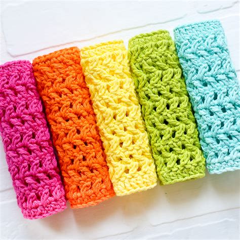 Crochet Dishcloth Herringbone Pattern Sugar Bee Crafts