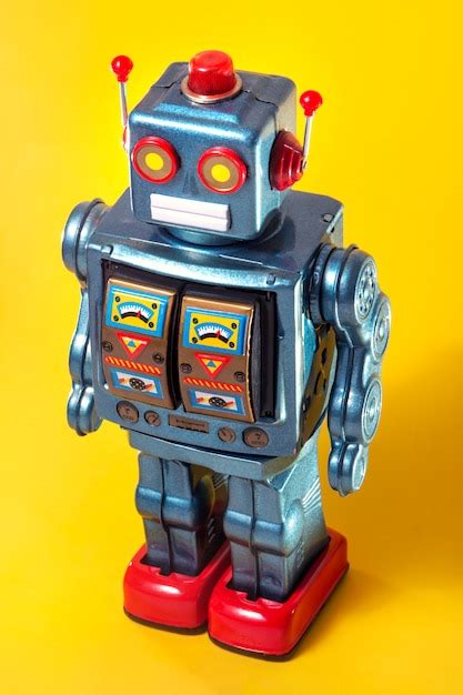premium photo vintage tin robot toy