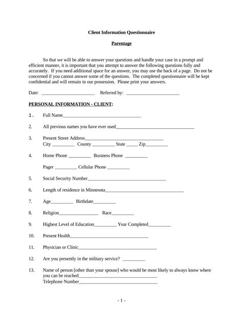 Minnesota Parentage Form Fill Out And Sign Printable Pdf Template