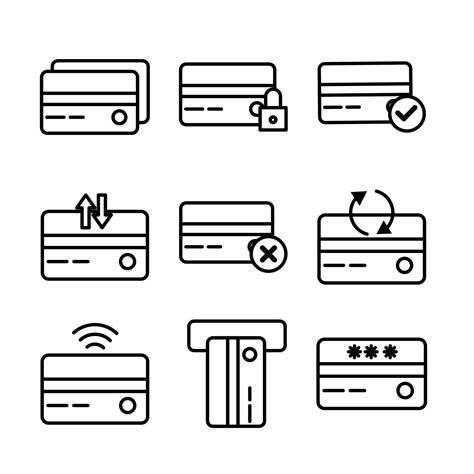Debit And Credit Card Icons Vector Design Suitable For Websites And