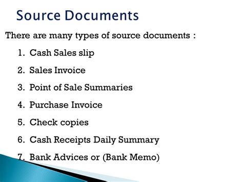Different Types Of Source Documents
