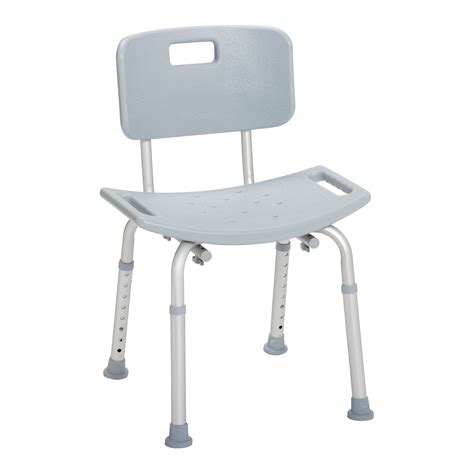 Upperi Safety Shower Tub Bench Chair With Back Gray
