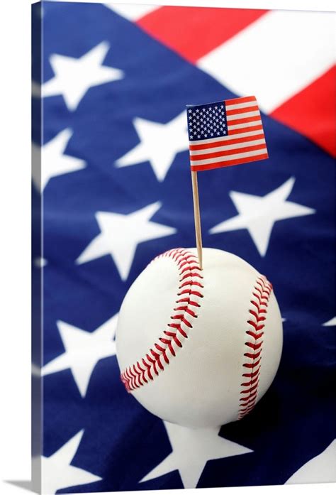 Baseball With The American Flag Wall Art Canvas Prints Framed Prints