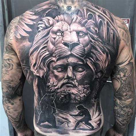 Hercules fighting the nemean lion. 101 Amazing Greek Tattoo Designs You Need To See ...