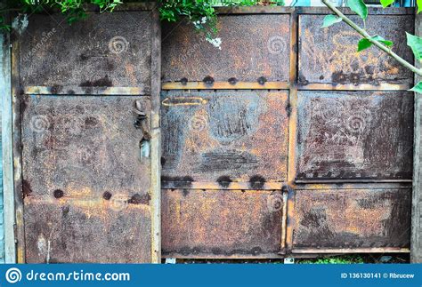 Rusted And Pitted Metal Gate Stock Image Image Of Wall Repair 136130141