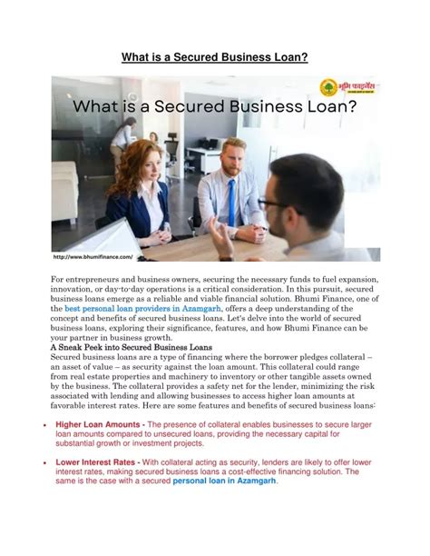 Ppt What Is A Secured Business Loan Powerpoint Presentation Free