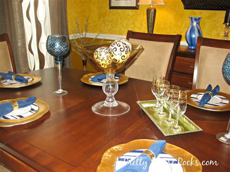 Free shipping on most items. Brown, Blue and Gold Dining Room Decor - A Pretty House ...