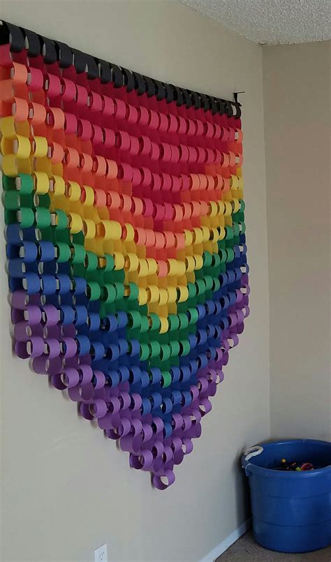 Paper Chain Rainbow Wall Hanging Made From Construction Paper Original