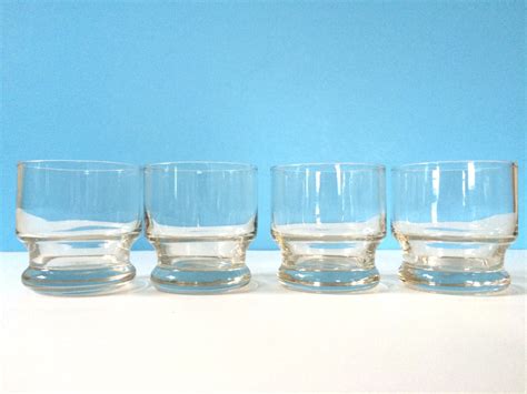4 Vintage Low Ball Glasses By Floweranddean On Etsy