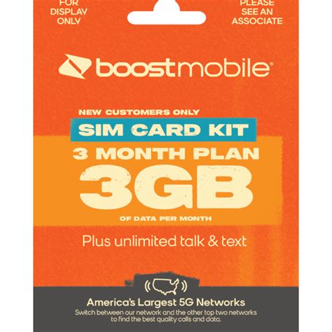 Boost Mobile Preloaded Sim Card Bring Your Own Device 3month Plan