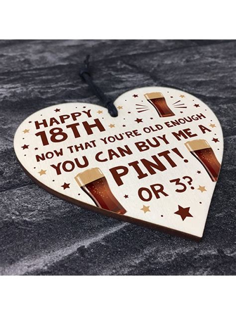 18th birthday personalised bottle opener keyring approx 1 1/2 x 3 at the widest point aluminium laser engraved please ensure you read our terms and. Funny 18th Birthday Gift For Son Daughter Wood Heart Alcohol