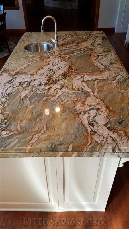 Green Fusion Quartzite Island Top From United States