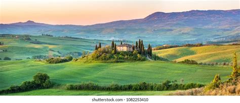 Beautiful Spring Landscape Tuscany Italy Stock Photo 1082253410