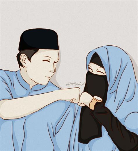 20 Foto Animasi Pasangan Muslim Romantis Paling Top Kiamedia