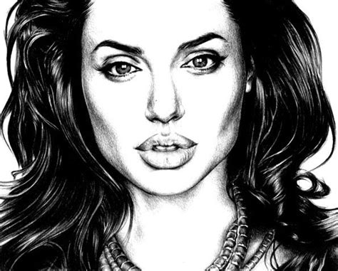 Angelina Jolie Pencil Drawing Pencil Drawings Drawings Celebrity